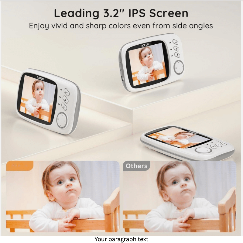 Baby-Bump™  2K Baby Monitor with 5 inch Split Screen Camera WiFi Camera Audio